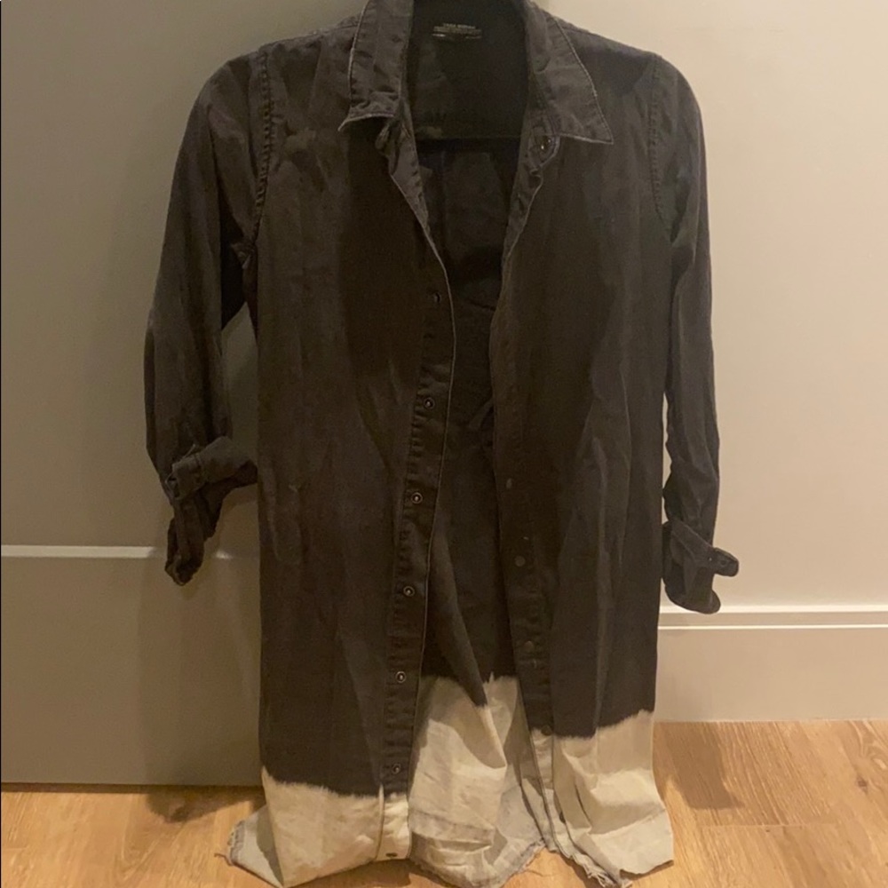 Long dip dyed buttondown / dress